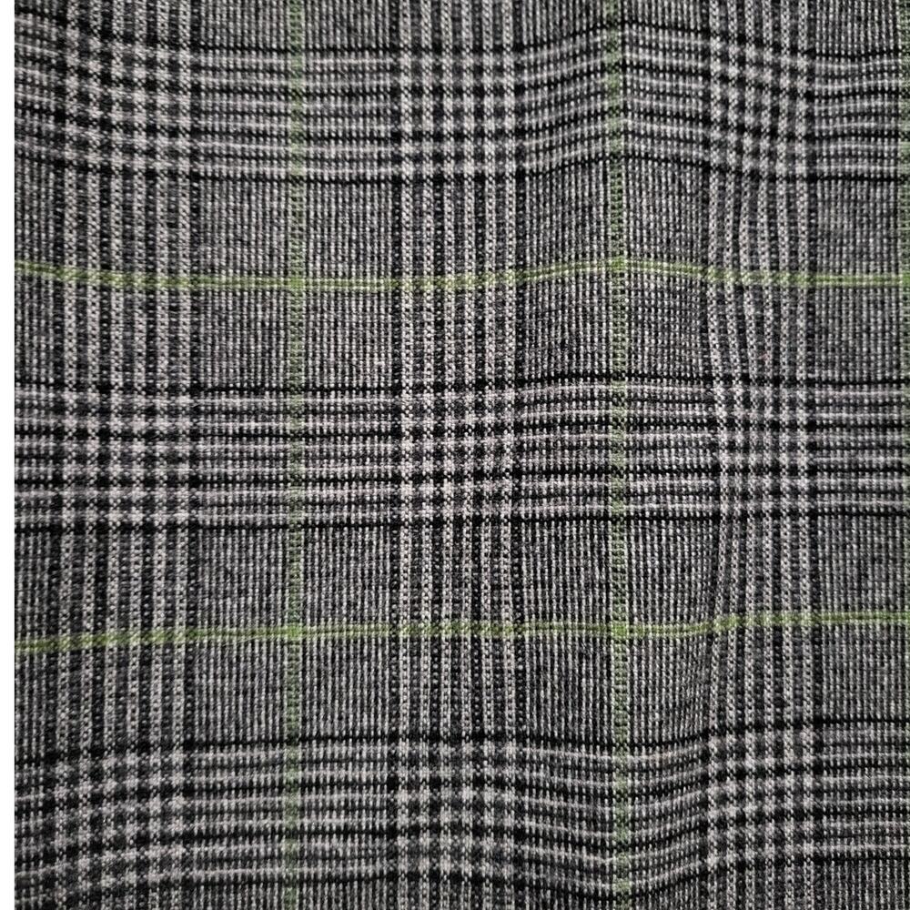 Carlisle Black, White and Lime Plaid Wool Blend Dress Pants - US 18 - Picture 3 of 7